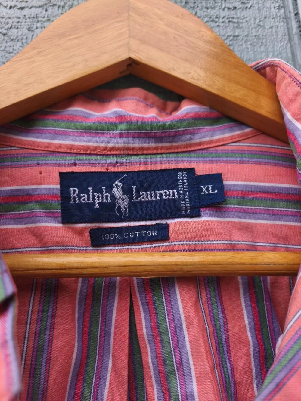 Men's Polo Ralph Lauren Striped Button Down Shirt Embroidered Logo sz XL Red